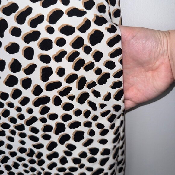 Ann Taylor Womens Animal Print Dress Size 14 Short Sleeves Pullover - Picture 5 of 8